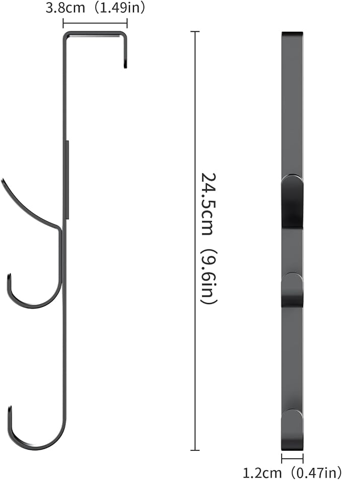 Over the Door Hooks hanger,over the door towel hook Organizer hanging for coat clothes backpack hat purse Metal Towel Rack Back of Shower for Bathroom,Dorm,Bedroom,Kitchen,Office Closet (Black-3Packs)