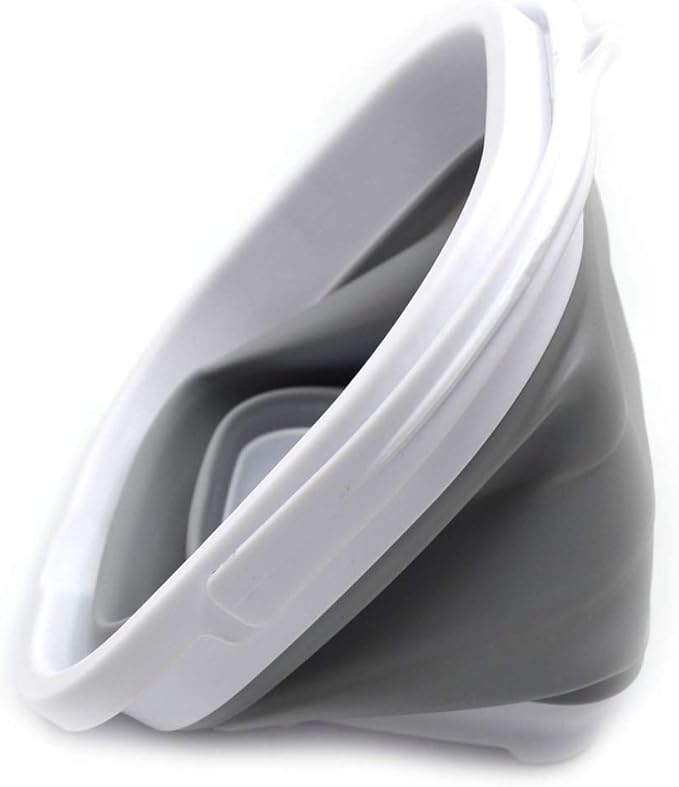 SAMMART Set of 2-2.6L (0.68 Gallon) Super Mini Sqare Collapsible Plastic Bucket - Foldable Square Tub - Portable Fishing Water Pail - Space Saving Outdoor Waterpot (2, Grey)-NeatNest