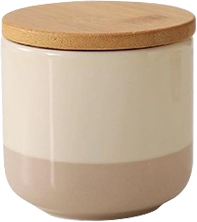 Ceramic Canister with Airtight Seal Lid, Kitchen Canisters for Countertop, Small Food Storage Jar for Flour, Coffee Bean, Sugar, Tea, Spices and More, Home Decor (260ml/8.79oz)-NeatNest