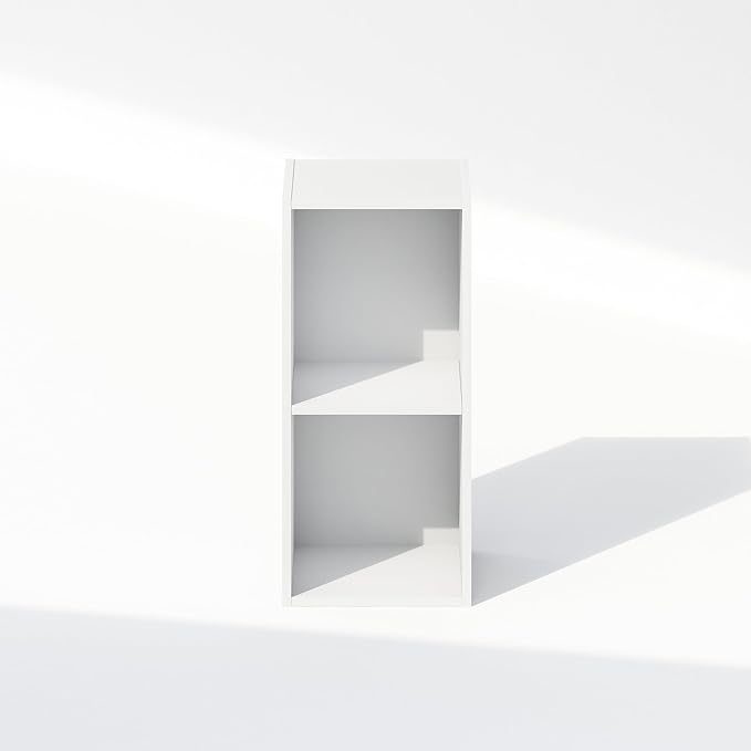Furinno Reed 2-Tier Multipurpose Clothing & Closet Storage Organizer Shelf, 10-Inch Width, White-NeatNest