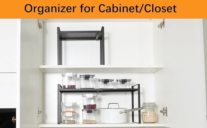 2-Pack Expandable Shelf Organizer for Kitchen Countertop, kitchen organizers and storage，under sink expandable shelf organizer-NeatNest