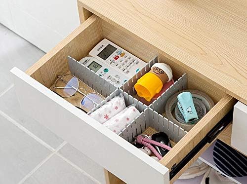 8pcs DIY Plastic Drawer Organizer Adjustable Drawer Dividers for Home Tidy Closet, Socks, Underwear, Office School Supplies, Kitchen Utensil Tools (Grey)-NeatNest
