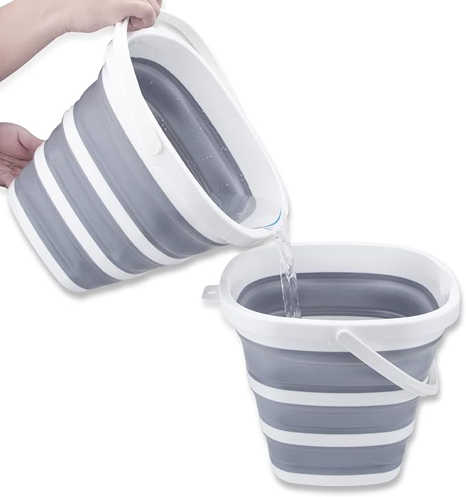 2 Pack Collapsible Buckets 10L 2.6 Gallon Cleaning Bucket Mop Bucket Folding Foldable Portable Small Plastic Water Supplies for Outdoor Garden Camping Fishing Car Wash Space Saving Square-NeatNest