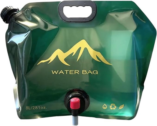 Collapsible 2-Gallon Water Jug Portable Camping Bag with Leak-Proof Spigot Durable BPA-Free 8L Collapsible Water Container for Hiking Camping Emergency Prep (Green)-NeatNest