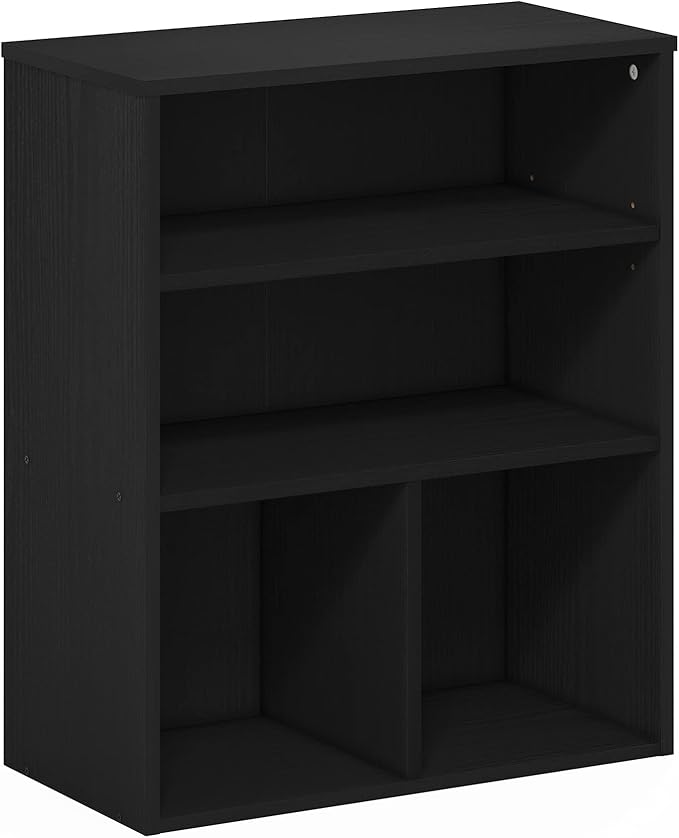 Furinno Pasir 3 Tier Display Bookcase, Black Oak