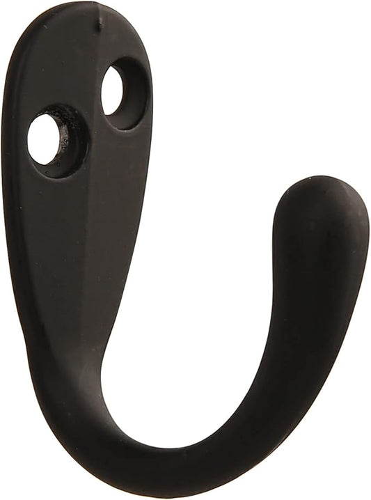 HASWARE 6 PCS Coat Hook, Wall Mounted Hooks Coat Hooks Robe Hooks Hangers Heavy Duty with 12 Pieces Screws for Bedroom Bathroom Kitchen Door Wall (Matte Black)