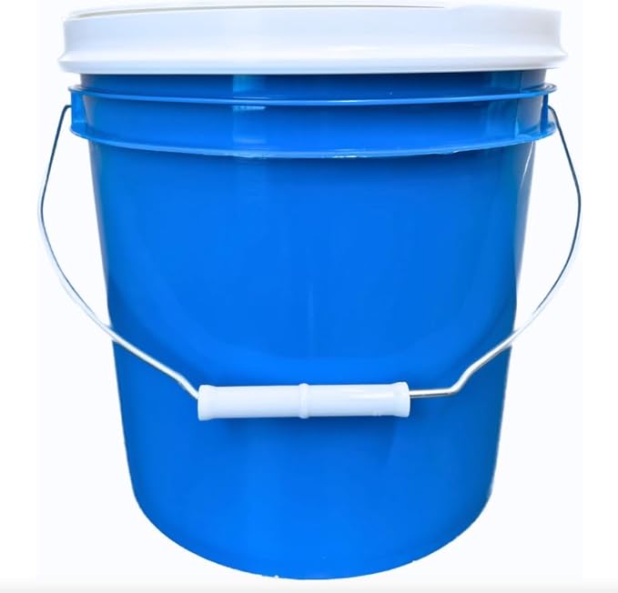 House Naturals 2 Gallon Food Grade BPA Free Made in USA Blue Bucket Container with White Screw on Lid (Pack of 2)