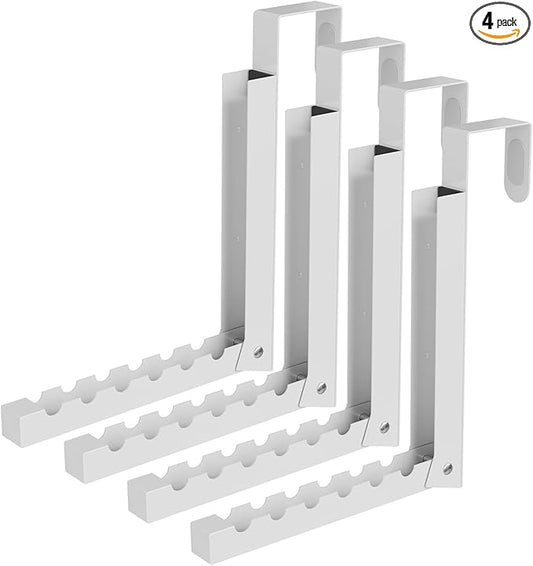 Over The Door Hanger Folding Clothes Drying Rack, Folding Hanging Coat Rack for Indoor Laundry Room Compact Small Space Foldable Portable Clothing Hanger Hook Collapsible- 4 Pack (White)