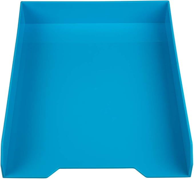 JAM PAPER Stackable Paper Trays - Blue - Desktop Document, Letter, & File Organizer Tray - Sold Individually-NeatNest