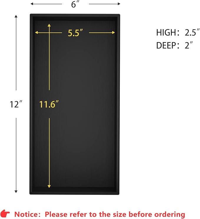 Black Bamboo Drawer Organizer - Silverware&Utensil Holder Organizer for Kitchen Drawers, Multi-Use Drawer Dividers Boxes for Bathroom Counter，Cabinet, Garage, Office Desk, Makeup, Jewelry (12*6*2.5)-NeatNest