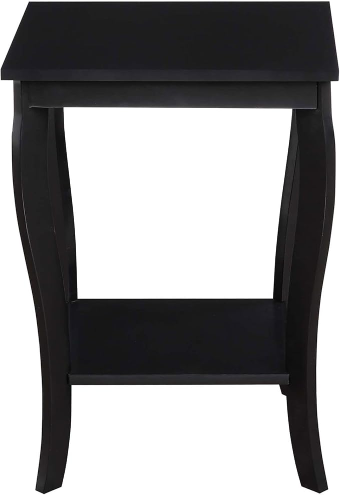 Convenience Concepts American Heritage Square End Table with Shelf, Black-NeatNest