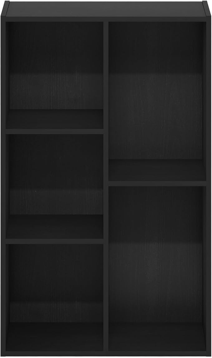 Furinno Luder 5-Cube Reversible Open Shelf, Blackwood-NeatNest