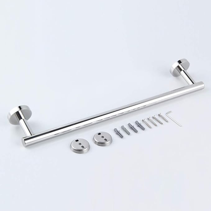 GERZWY 18-Inch Bathroom Single Towel Bar Stainless Steel Bath Towel Rack Contemporary Style Wall Mount, Polished Finish AG1101C45-JG
