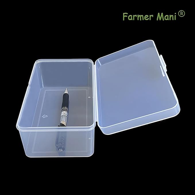 Clear Plastic Storage Case, 6.69 x 4.13 x 3.11 inch Rectangular Box Containers with Lid for Collecting Small Items, Beads, Game Pieces, Business Cards, Crafts Accessories-NeatNest