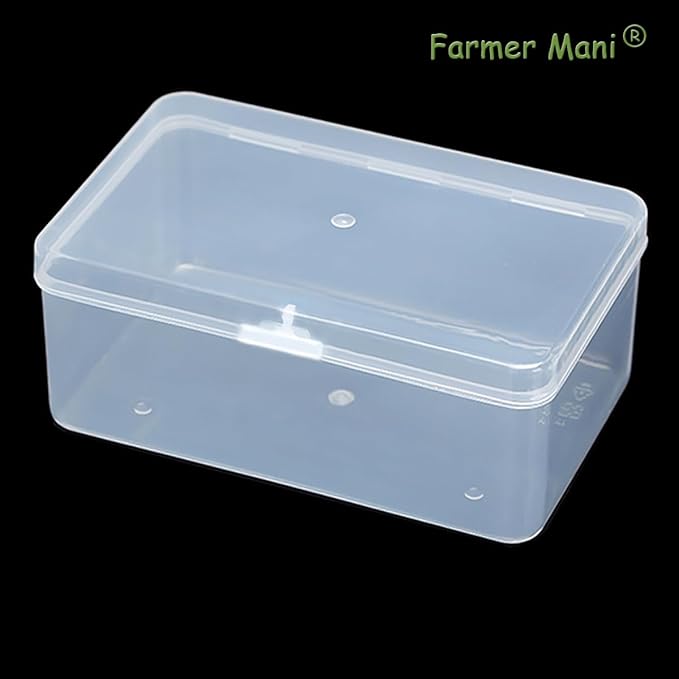 2 Packs Small Transparent Plastic Storage Case (6.69x4.06x2.76 in), Clear Rectangle Bead Organizer Case with Lids for Tiny Beads, Herbs, Pills or Small Items-NeatNest