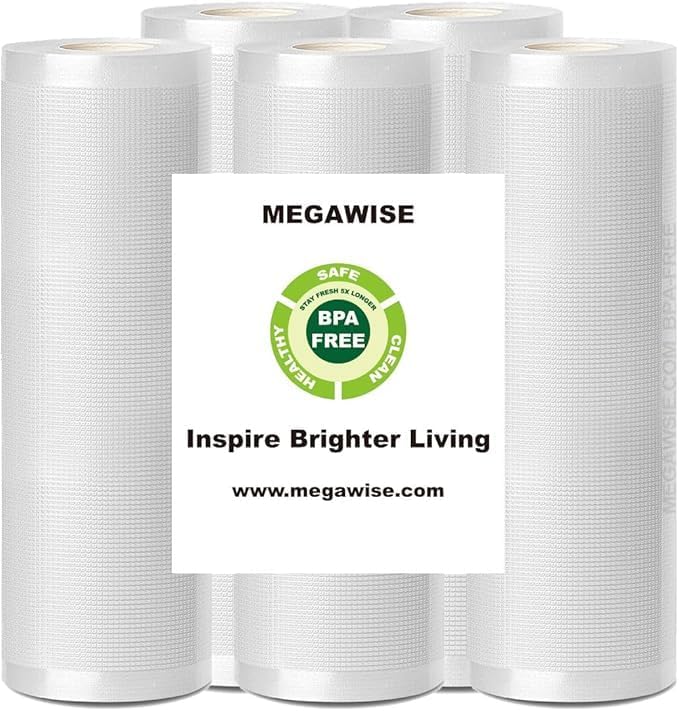 MEGAWISE Vacuum Sealer Bags (11''x 14''-100pcs) for Food Freshness Preservation, BPA Free Vacuum Storage Bags for Food or Sous Vide, Seal a Meal,Double-Sided Texture, Double Lock Freshness (100 count)-NeatNest