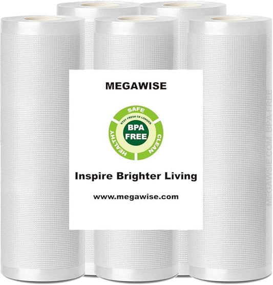 MEGAWISE Vacuum Sealer Bags (11''x 14''-100pcs) for Food Freshness Preservation, BPA Free Vacuum Storage Bags for Food or Sous Vide, Seal a Meal,Double-Sided Texture, Double Lock Freshness (100 count)-NeatNest