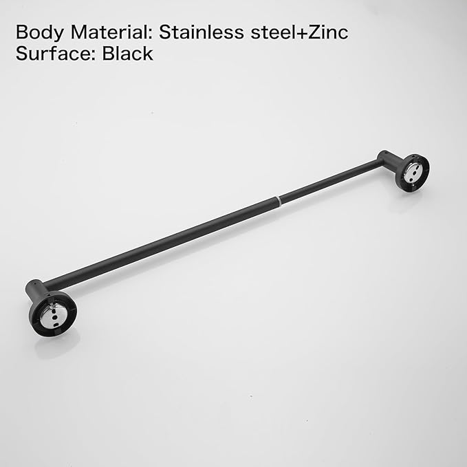 Adjustable Towel Racks Bathroom Towel Drying Rack Wall Mounted Expandable Towel bar 15.7-27.7 inches can be Extended Telescopic Towel bar (Black)