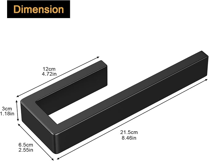 HUFEEOH Hand Towel Holder, Stainless Steel Bathroom Towel Holder Towel Bar, Matte Black Dish Towel Hanger Wall Mount Kitchen Towel Rack Heavy Duty Hand Towel Racks for Bathroom