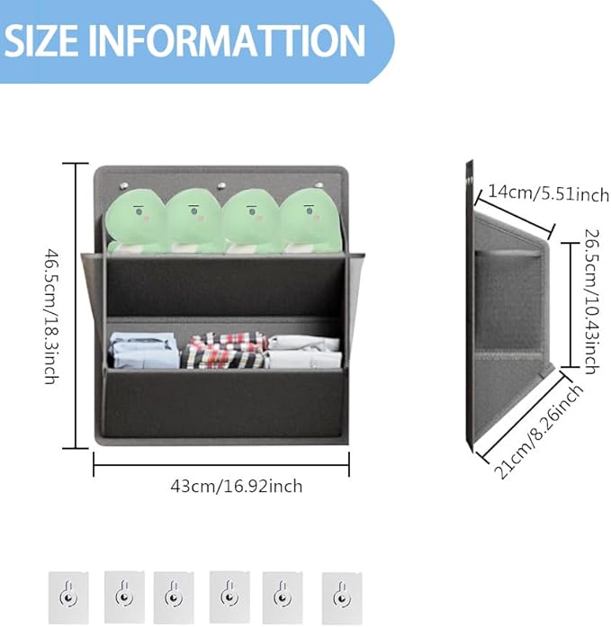 2 Pack RV Shoe Storage with Adhesive hook,Over the Door Shoe Rack,Heavy Duty Oxford Fabric Wall Hanging Organizer with Large Deep Pocket for Camper,Narrow Space Saving Closet Organizers(Grey, 2-Grids)-NeatNest