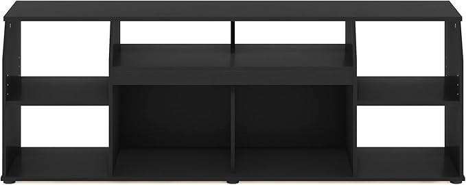 Furinno Jaya TV stand for up to 65 Inch TV, Gaming Enterteinment Center with LED Lights, Living Room Media Console Table, Americano-NeatNest