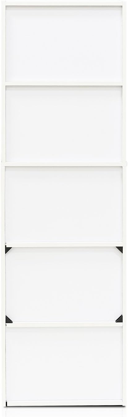 Furinno Luder Bookcase / Book / Storage , 5-Tier, White/Green-NeatNest