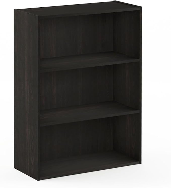 Furinno Pasir 3-Tier Open Shelf Bookcase, Blackwood