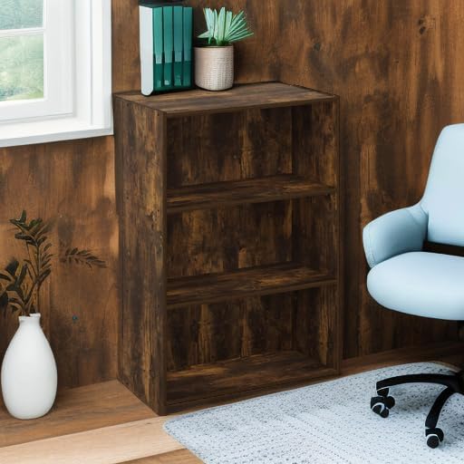 Furinno Pasir 3-Tier Open Shelf Bookcase, Amber Pine