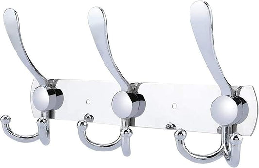 Coat Rack Wall Mounted,3 Tri Stainless Steel Coat Hook for Coat Hat Robes Towel in Mudroom Entryway (Sliver, 1 Pack 3 Hook)-NeatNest