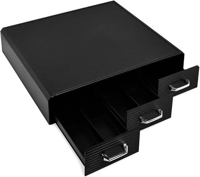 Coffee Pod Storage Drawer Coffee Capsule Organize Drawer Coffee Maker Holder Organizer,Compatible with 36 Capacity K-Cup or 48 Nespresso Capsule, Black-NeatNest
