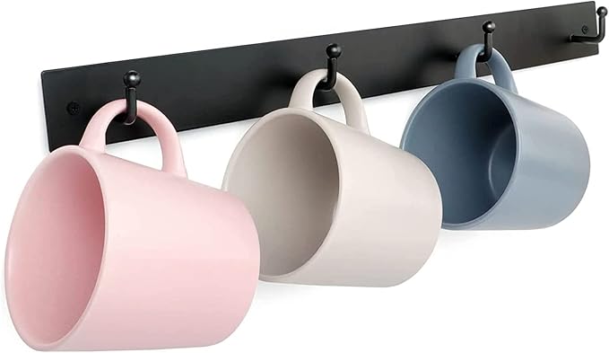 HULISEN Coffee Mug Holder Wall Mounted with 12 Hooks (Regular - Additional Mug Rack)-NeatNest
