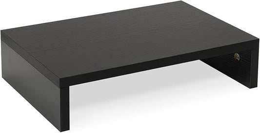 TEAMIX 14.2 inch Monitor Stand Riser, Wood Monitor Riser with Storage for Desk Small Monitor Stand TV/Screen/PC/Laptop Riser Computer Stand Desktop Shelf (Black-14.2 inch)-NeatNest