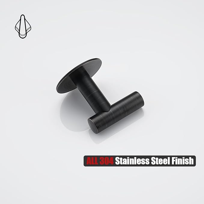 JQK Self Adhesive Towel Hook Bronze, No Drill Stick on Coat Robe Clothes Wall Hook for Bathroom Kitchen Garage 2 Pack, 304 Stainless Steel Oil Rubbed Bronze, ATH110-ORB-P2