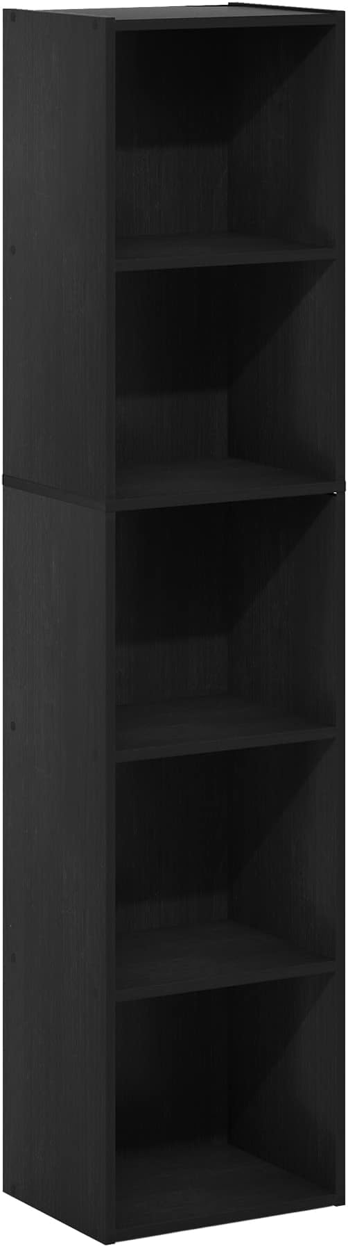 Furinno Luder Bookcase / Book / Storage, 5-Tier Cube, Blackwood-NeatNest