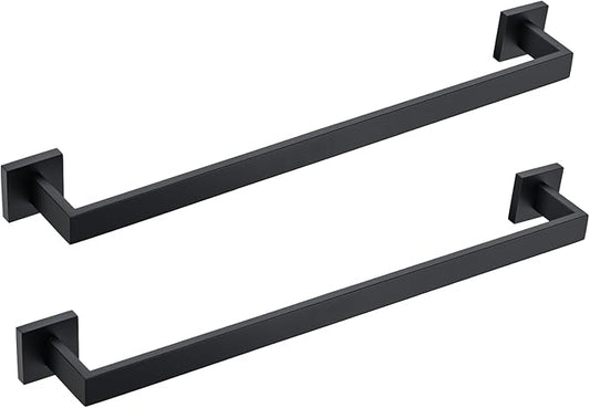 BANOLUX Towel Rack, 16-Inch Single Towel Bars for Bathroom, Towel Racks for Bathroom Wall Mounted SUS304 Stainless Steel Hand Towel Holder Heavy Duty, Matte Black Towel Bar 2 Pack, A7-TB-MB-16IN-2Pack
