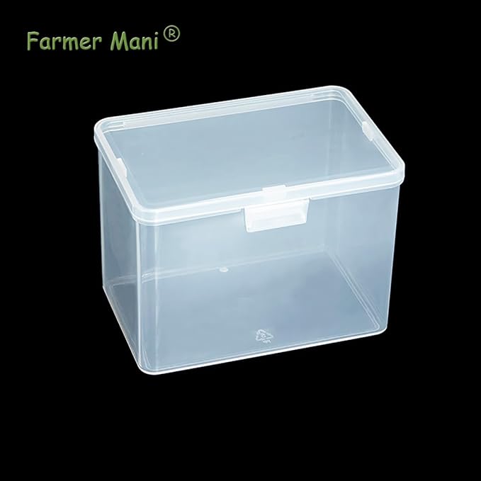 Clear Rectangle Mini Storage Containers Box with Lid (4.53 x 2.95 x 3.39 inch), Rectangular Containers Case for Pills, Jewellery, Tiny Bead, Herbs, Craft Items, 2 Pack-NeatNest