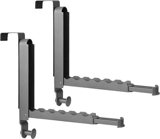 Clothes Drying Rack Foldable 2pc,Over The Door Hooks with Retractable Rod,Foldable Over The Door Drying Rack for Laundry Bathroom Travel Hangers(Grey, 2 Pack)-NeatNest