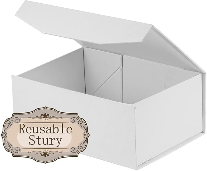 10 Small White Gift Boxes 9.5x7x4 Inches, Magnetic Gift Box with Lid for Gift Packaging, Wholesale gift boxes for Presents, Bridesmaid Proposal Boxes (10pcs/pack)-NeatNest