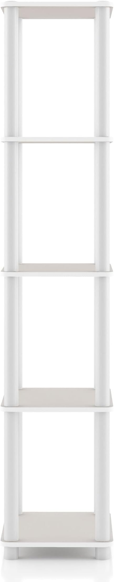 HOMES: Inside + Out Apexa Modern 5-Tier Narrow Shelving Units, Collectibles Display Shelves, Easy Assembly Standing Shelf, Home Storage Organizer for Living Room, Bedroom, Office, Taupe Grey