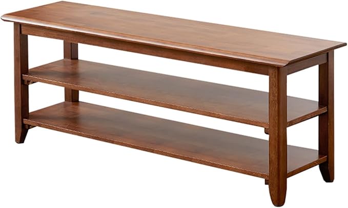 XKZG Storage Bench Wooden Shoe Rack Bench Rustic Solid Wood Entryway Bench (Brown,47.2")-NeatNest