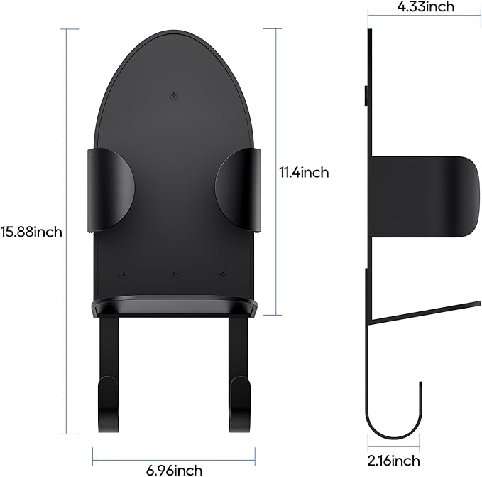 ORLESS Metal Large Ironing Board Holder Wall Mount, Ironing Board Hanger, Iron Board Holder, Iron Board Hook Wall Mount, for Laundry Rooms (Black)