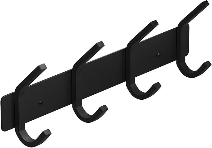 VAEHOLD Wall Hooks, Heavy Duty Aluminum Towel Hooks for Hanging Coat, Hat, Key, Clothes, Closet Hook Wall Mount for Kitchen, Bathroom, Office (“C“ Shape Coat 4 Hooks 1 Pack)-NeatNest