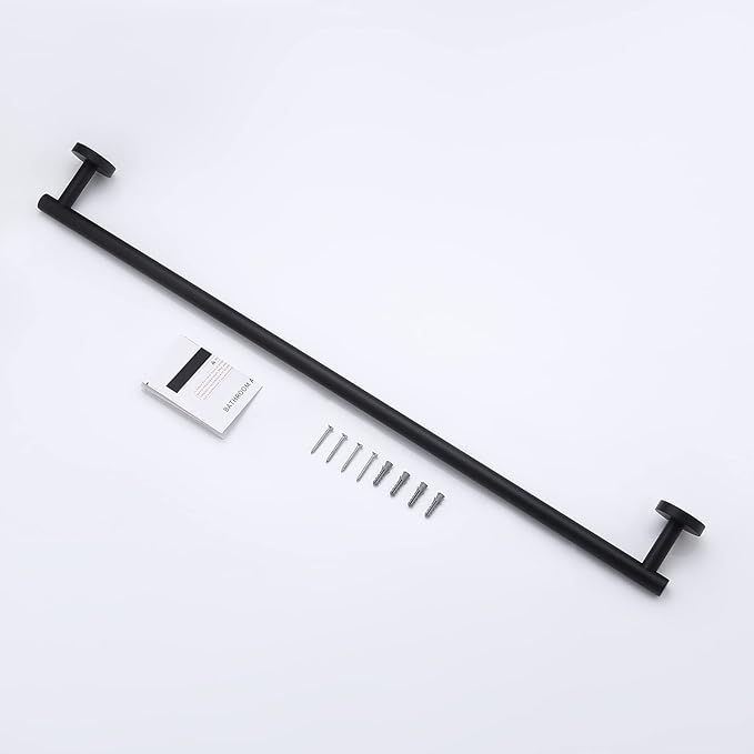 KES 27.6 Inches Matte Black Bathroom Towel Bar Shower Hand Towel Holder Hanger SUS304 Stainless Steel RUSTPROOF Wall Mount, Total Length 29.9 Inch, A2000S75-BK