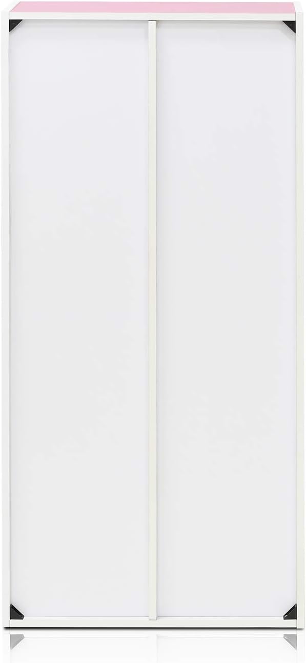 Furinno 7-Cube Reversible Open Shelf, White/Pink 11048WH/PI-NeatNest