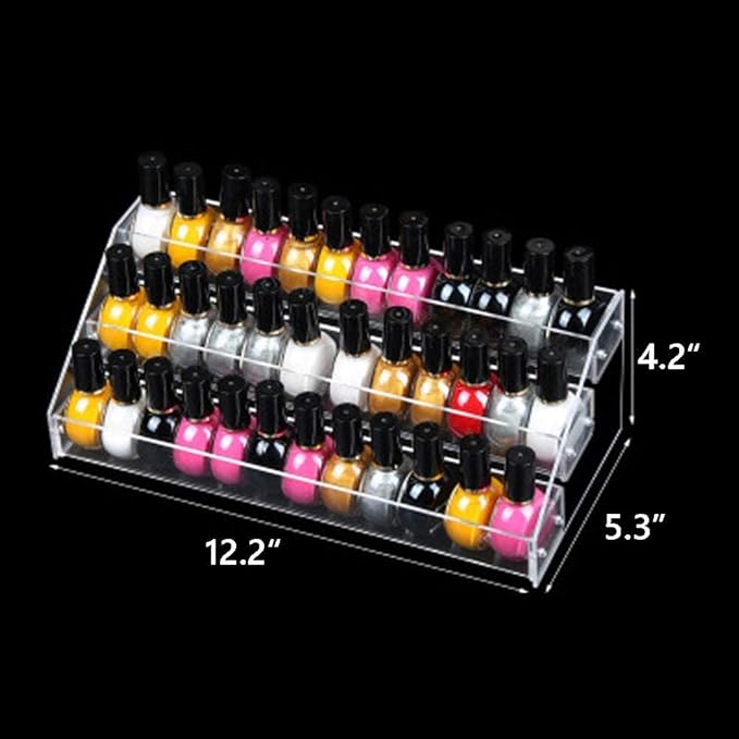 MineSign Nail Polish Holder Organizer Clear Acrylic Nail Polish Tray Fingernail Polish Display case 3 layers Essential Oils Holder Makeup Organizer-NeatNest