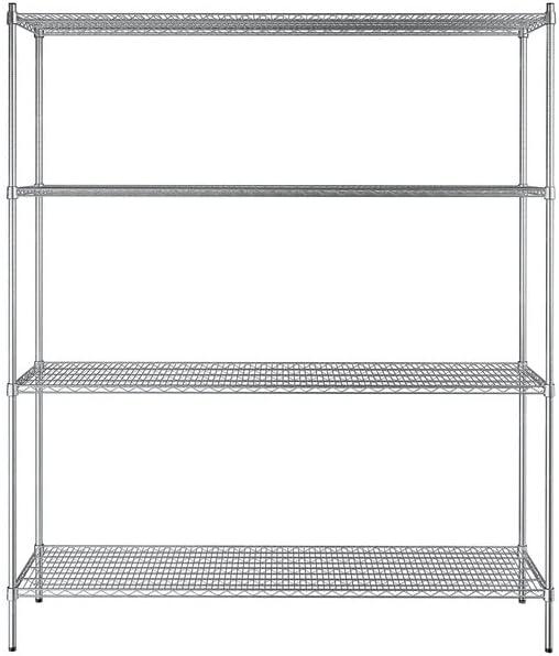 18" x 72" NSF Stainless Steel 4-Shelf Kit with 86" Posts, Heavy Duty Storage Shelving, Wire Shelving Kit, NSF Commercial Storage Rack Unit