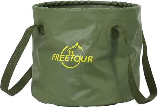 Baiao Collapsible Bucket 5 Gallon, Portable Collapsible Bucket with Handle, Folding Water Container for Fishing Camping Beach Hiking Home Travel Car Washing(Green 20L)-NeatNest