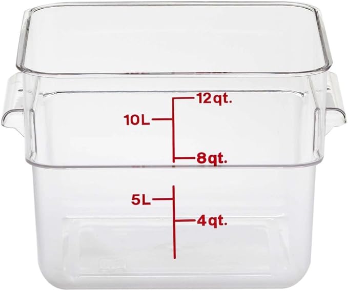 Cambro 12SFSCW135 Camwear Polycarbonate Square Food Storage container, 12 Quart-NeatNest