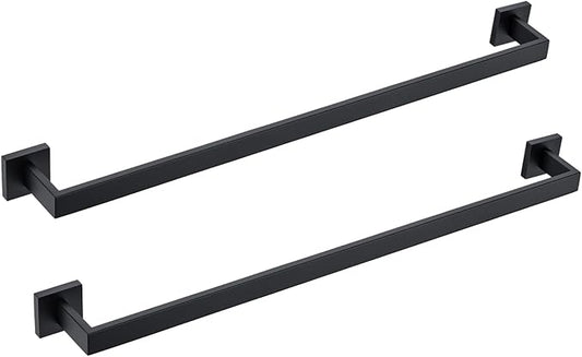 BANOLUX Towel Rack, 32-Inch Single Towel Bars for Bathroom, Towel Racks for Bathroom Wall Mounted SUS304 Stainless Steel Hand Towel Holder Heavy Duty, Matte Black Towel Bar 2 Pack, A7-TB-MB-32IN-2PACK