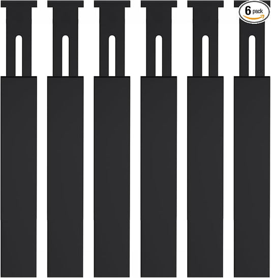 Bamboo Drawer Dividers,17-22" Adjustable Kitchen Drawer Organizer for Clothes,6 Pack Expandable Drawer Organization Separators for Bedroom,Bathroom,Dresser and Office,Black-NeatNest